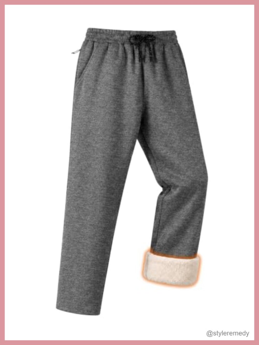 Men's Fleece Sherpa Lined Sweatpants Winter Pants with Zipper Pockets